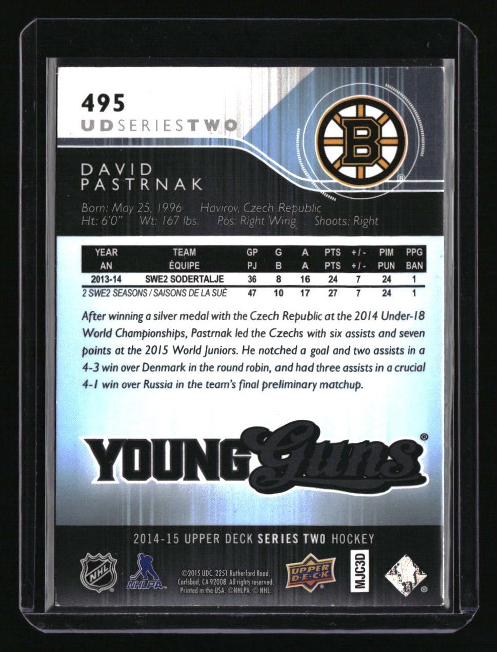 2014-15 Upper Deck David Pastrnak