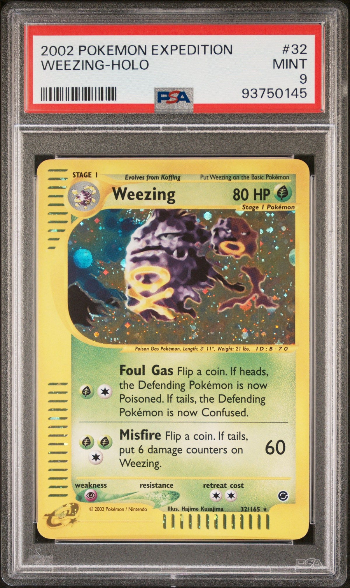 2002 Pokemon Expedition Weezing-Holo PSA 9