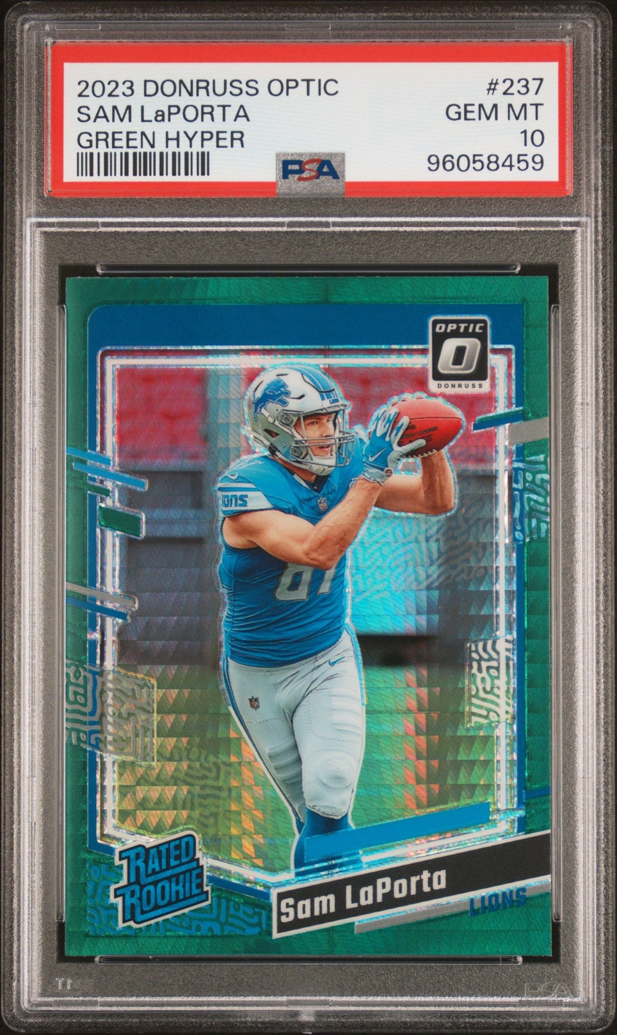 2023 Panini Donruss Optic Sam Laporta Green Hyper PSA 10