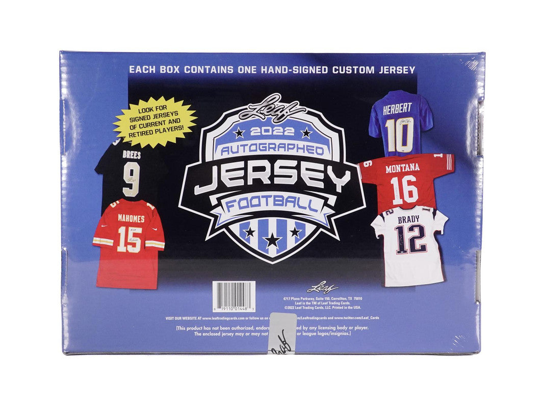 2022 Leaf Autographed Jersey Football Hobby Box