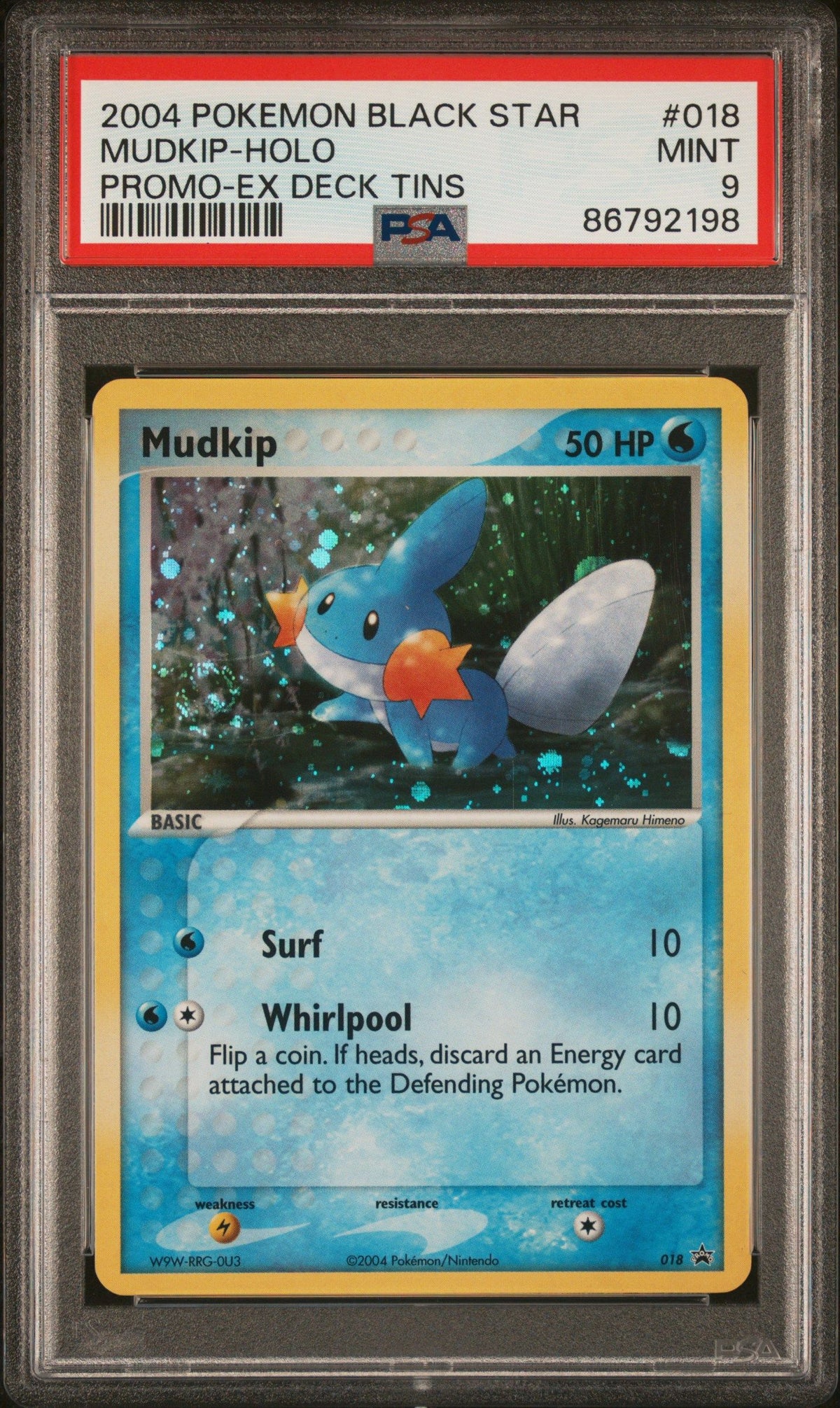 2004 Pokemon Black Star Promo Mudkip-Holo Promo-Ex Deck Tins PSA 9