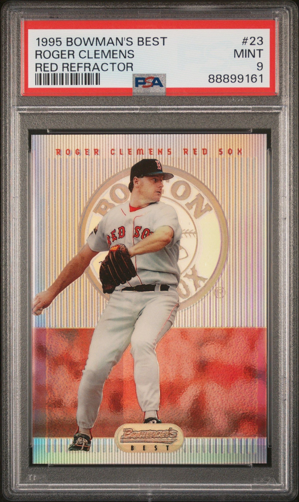 1995 Bowman&#39;S Best #23 Roger Clemens Red Refractor PSA 9