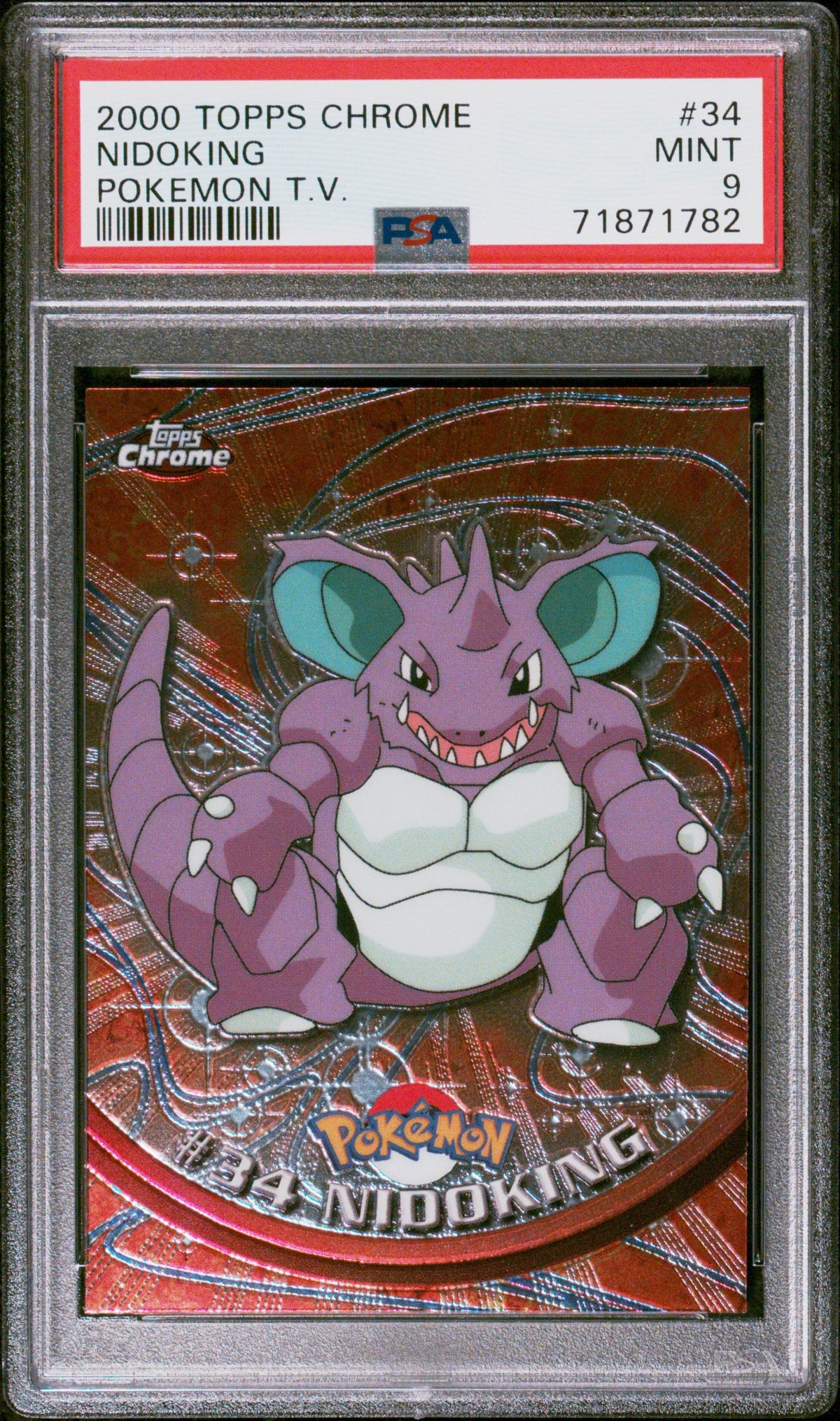 2000 Topps Chrome Pokemon T.V. Nidoking Pokemon T.V. PSA 9