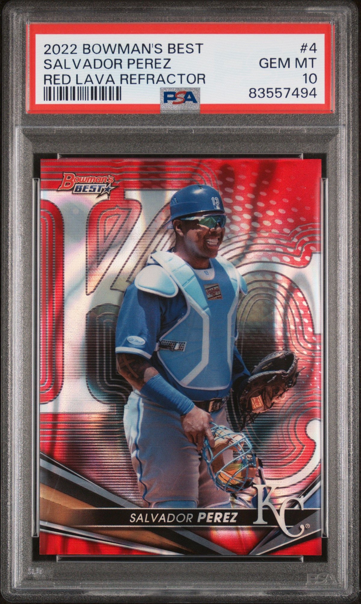 2022 Bowman&#39;S Best Salvador Perez Red Lava Refractor PSA 10