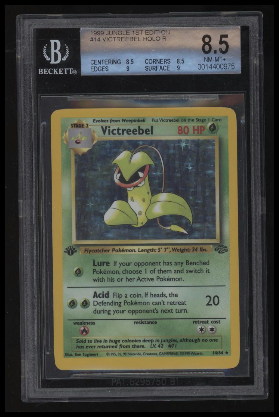 1999 Pokemon Jungle 1st Edition Victreebel HOLO R BGS 8.5