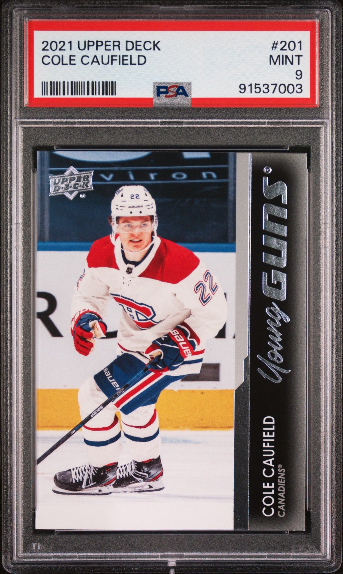 2021-2022 Upper Deck #201 Cole Caufield PSA 9