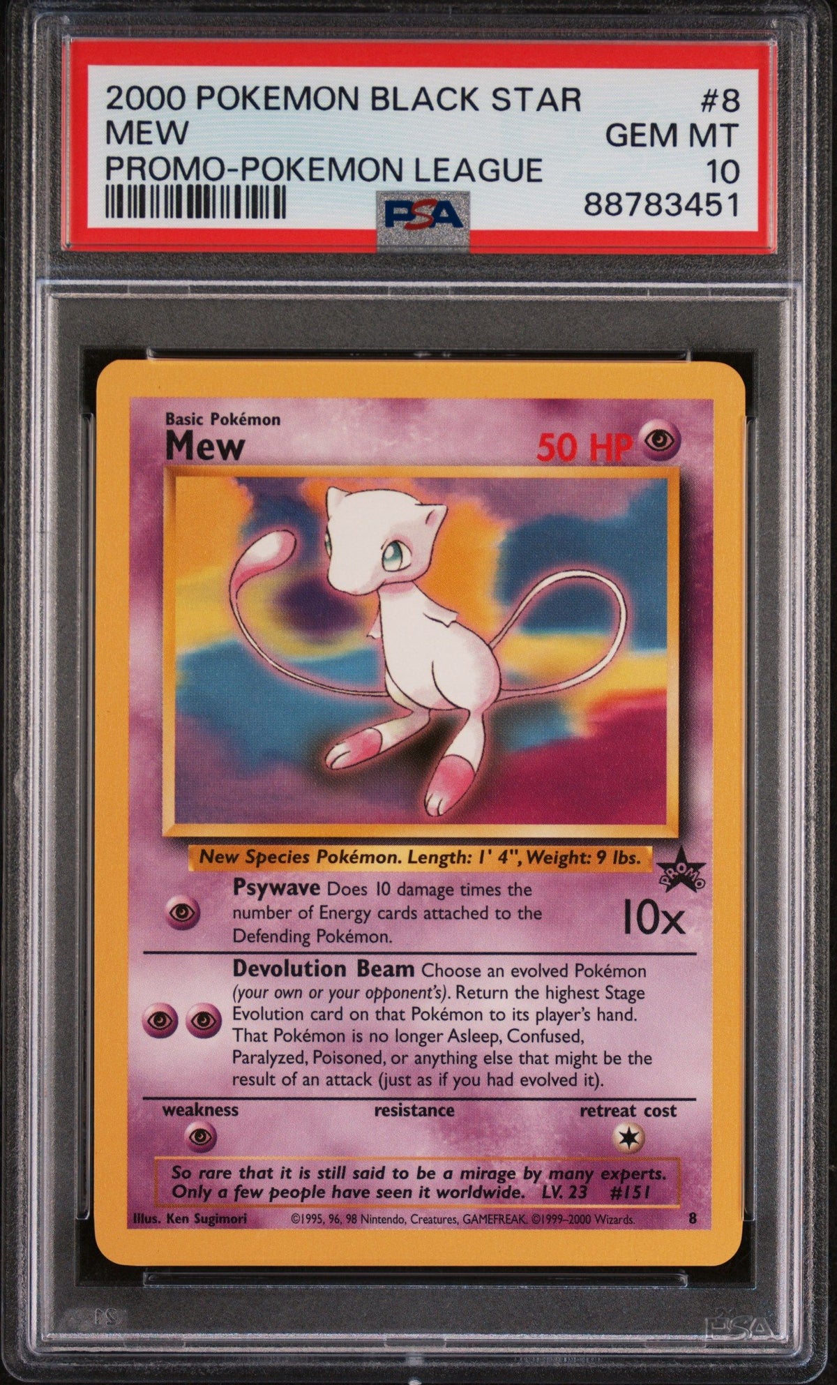 2000 Pokemon Promo Black Star Mew Promo-Pokemon League PSA 10