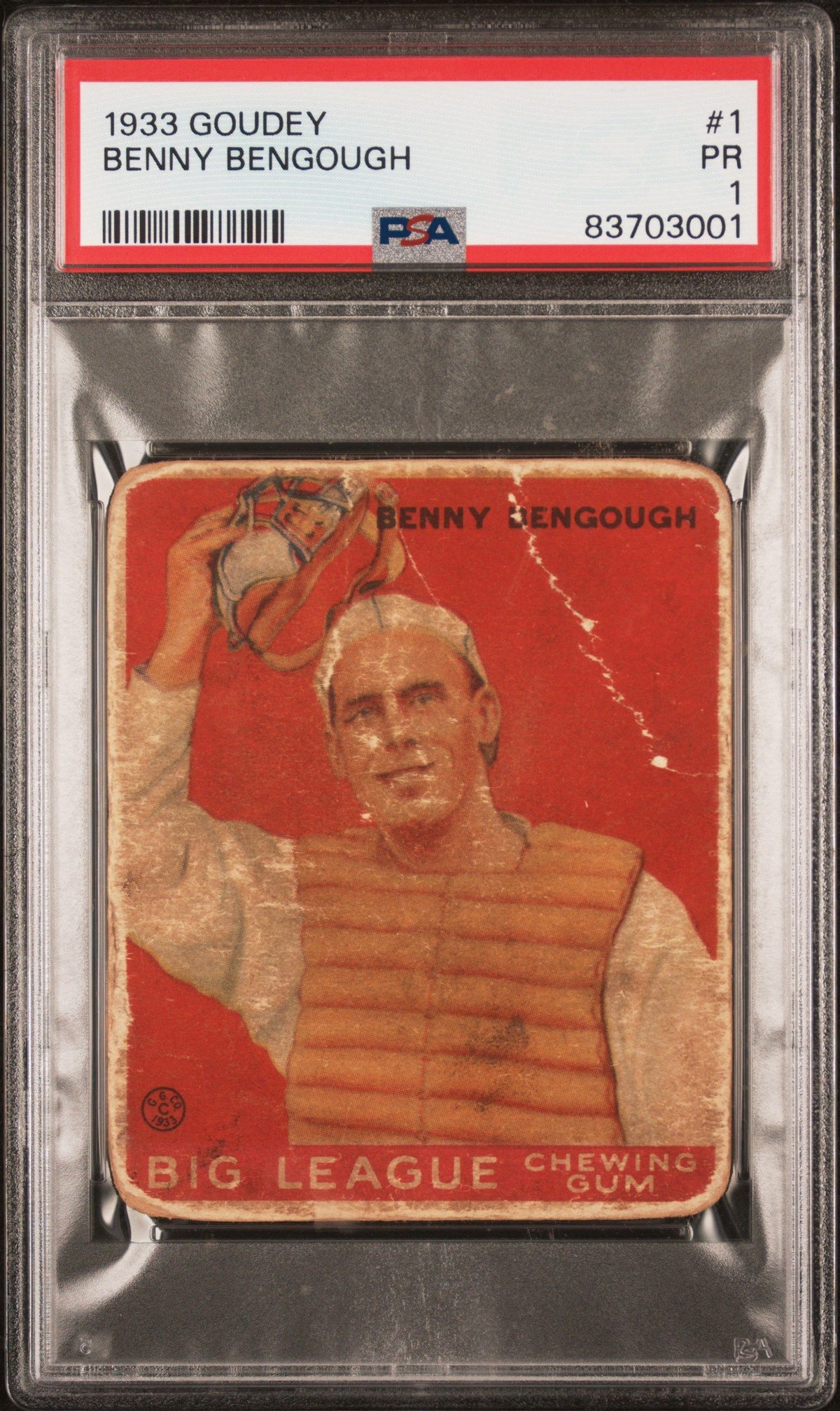 1933 Goudey #1 Benny Bengough PSA 1