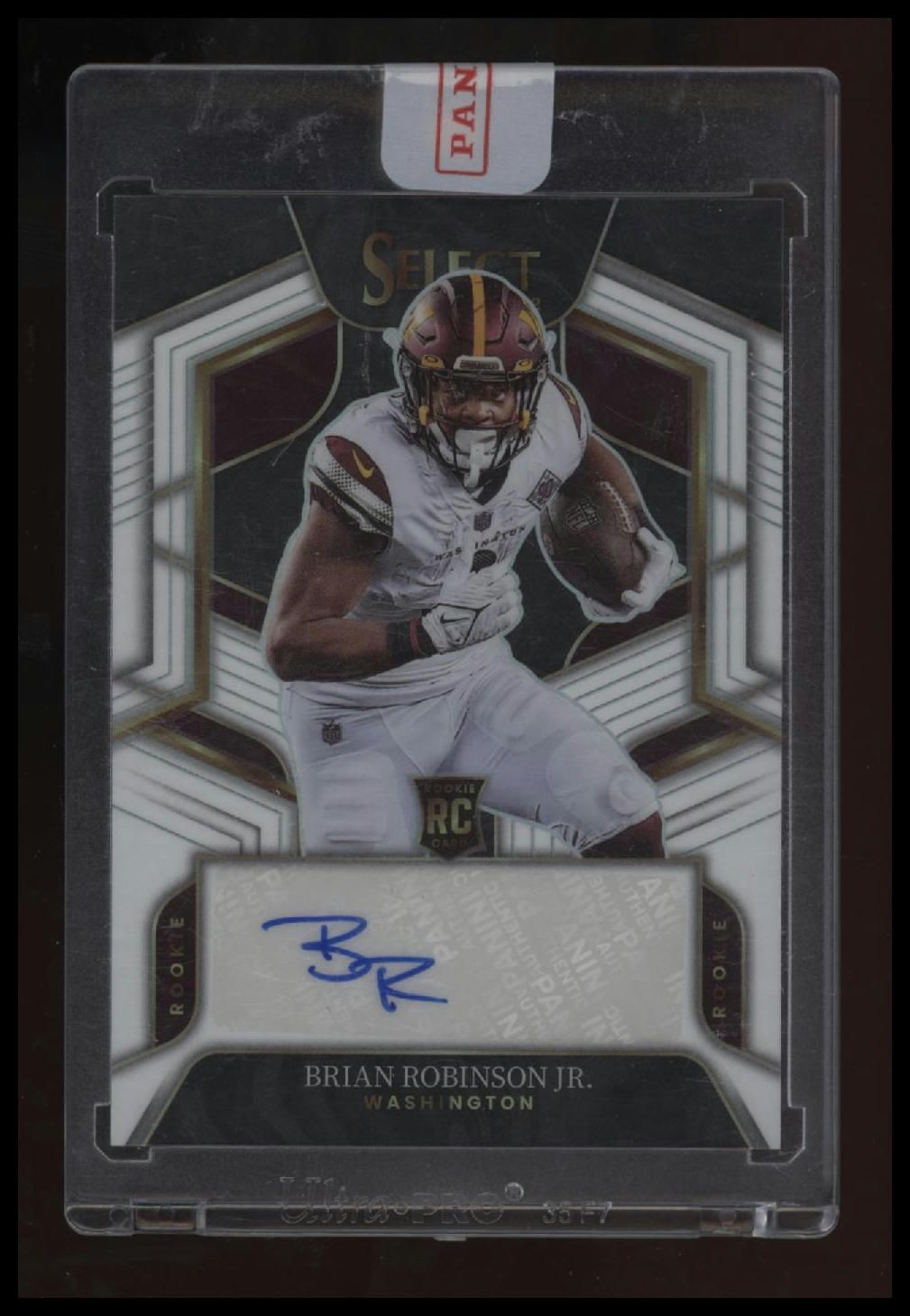 2022 Panini Select Brian Robinson Jr. Rookie Signatures White Prizm #/35