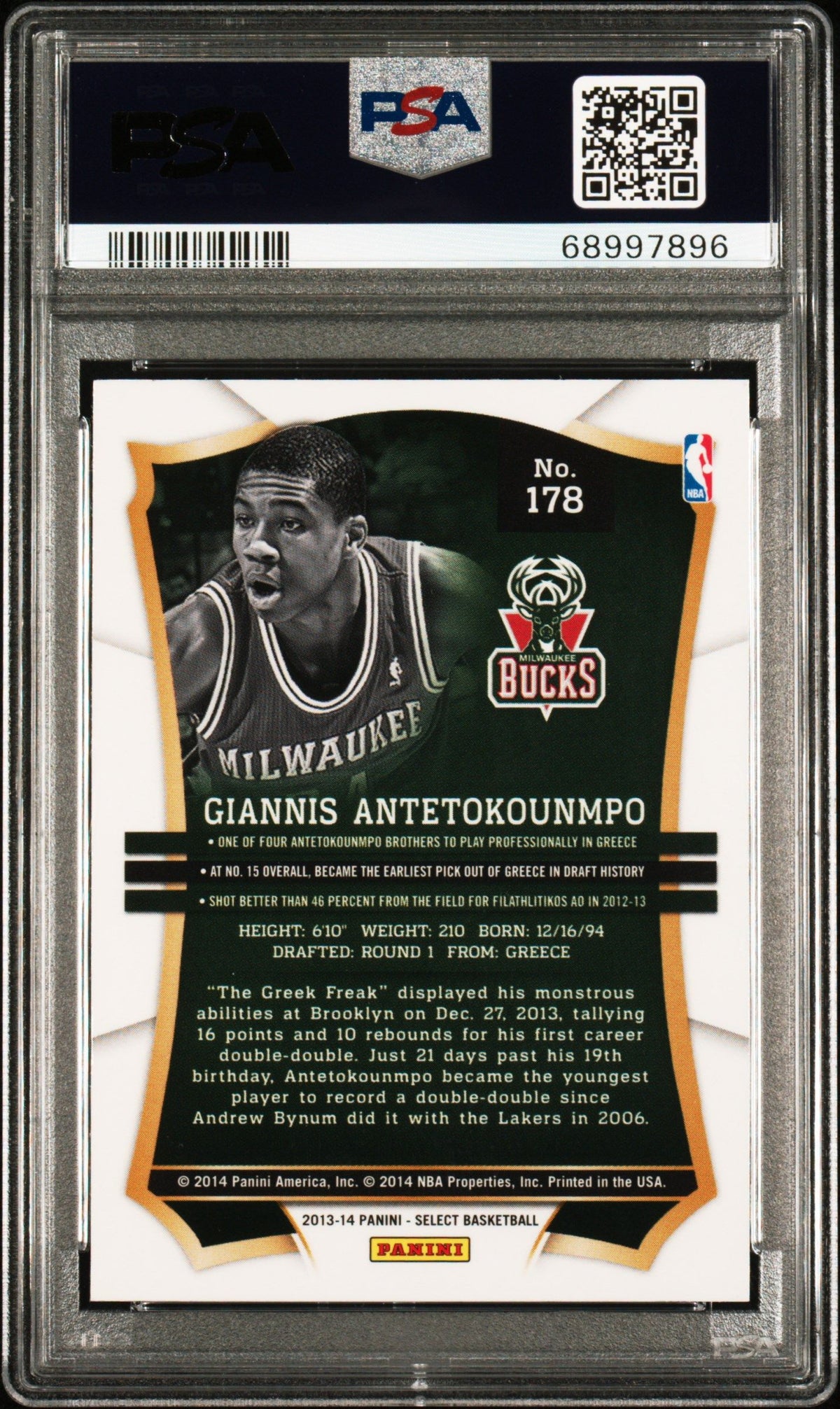 2013 Panini Select G.Antetokounmpo PSA 10