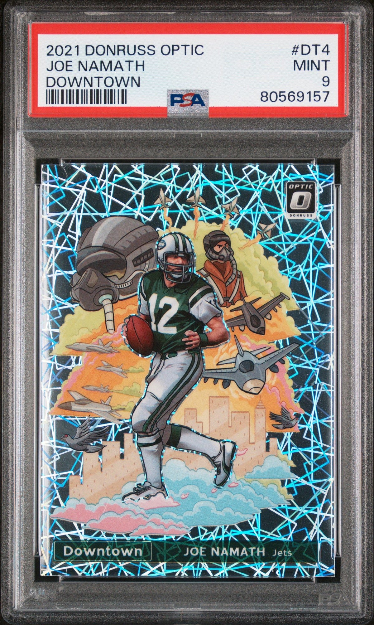 2021 Panini Donruss Optic Downtown Joe Namath Downtown PSA 9