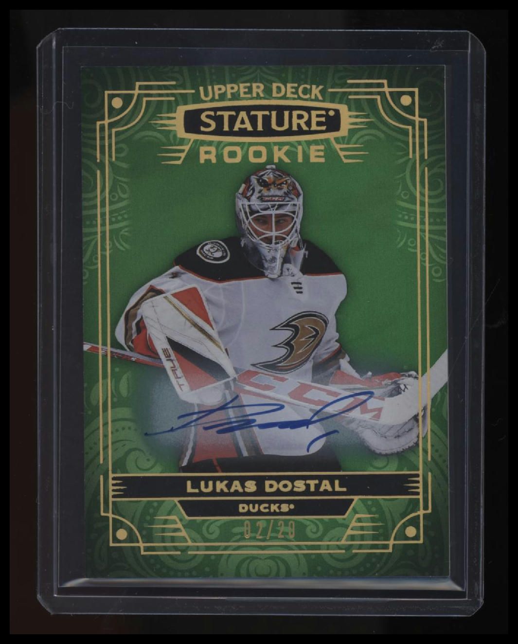 2022-23 Upper Deck Stature Lukas Dostal Autographs Photo Variant Green #/20