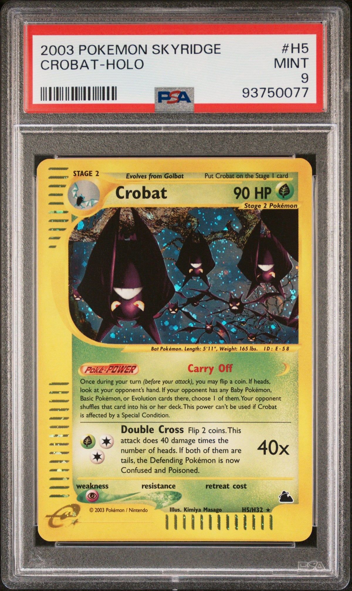 2003 Pokemon Skyridge Crobat-Holo PSA 9