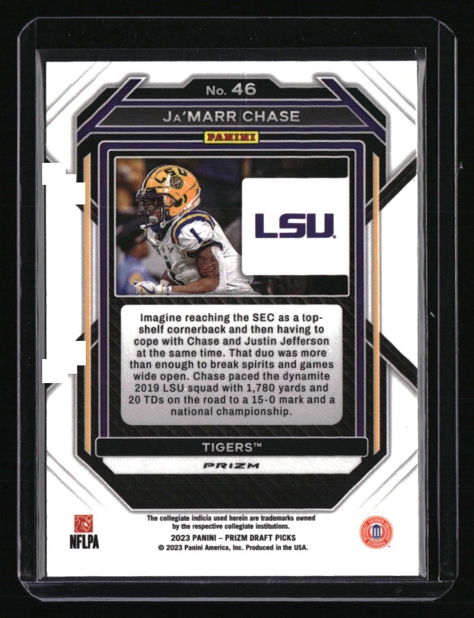 2023 Panini Prizm Draft Picks #46 Ja&#39;Marr Chase Prizms Snakeskin