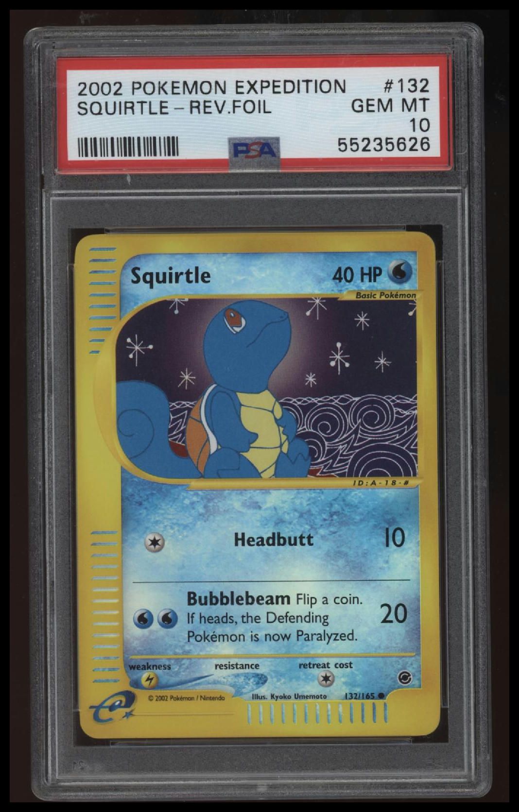 2002 Pokemon Expedition Squirtle-Rev.Foil PSA 10