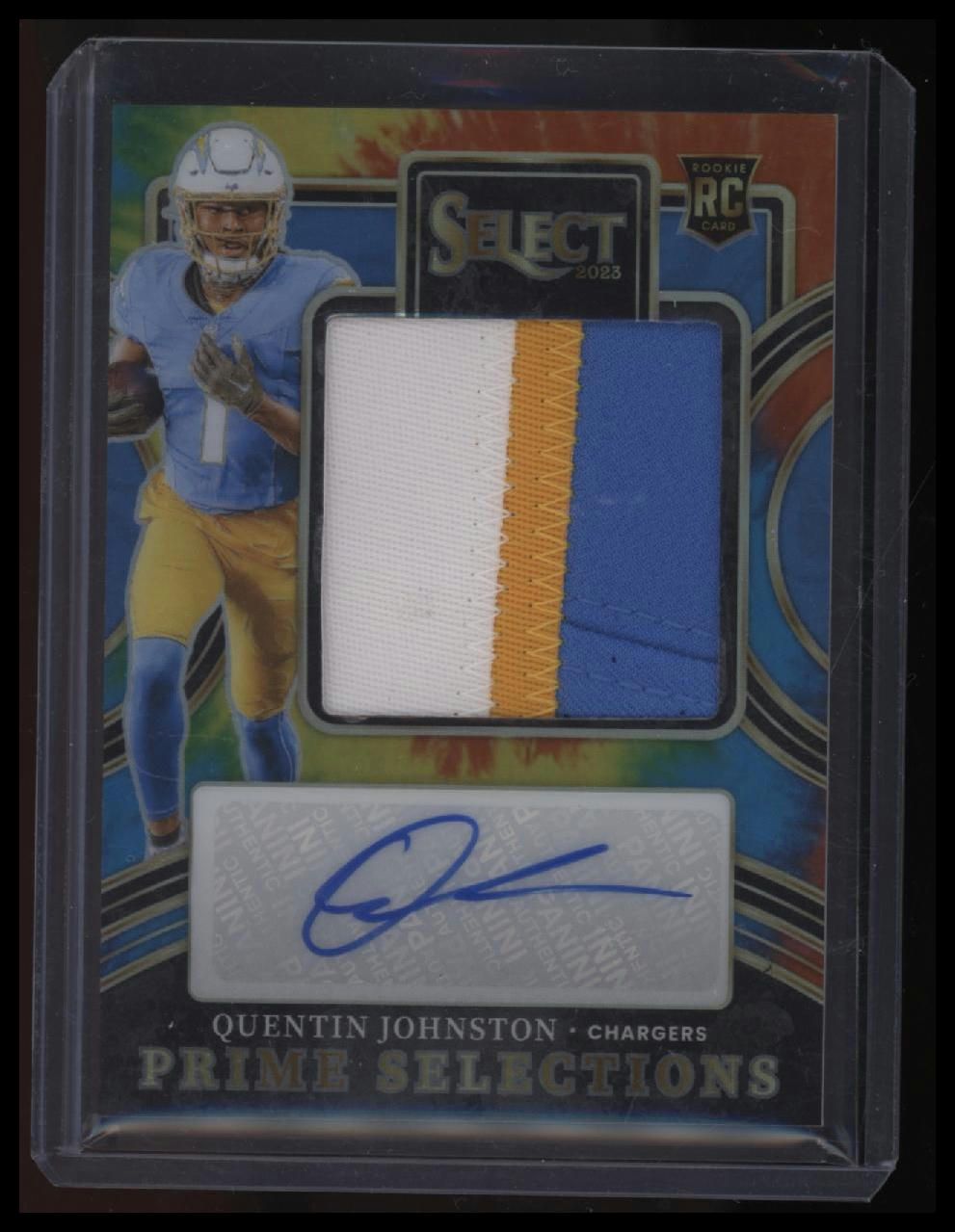 2023 Select Quentin Johnston Prime Selections Tie-Dye Prizm Signatures #/25