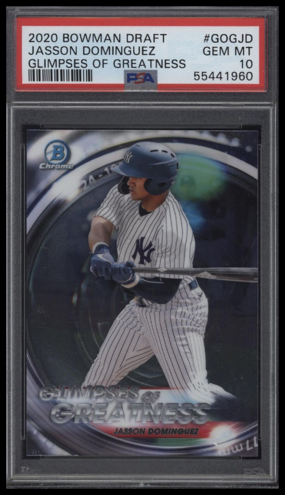 2020 Bowman Draft Glimpses Of Greatness #GOGJD Jasson Dominguez PSA 10