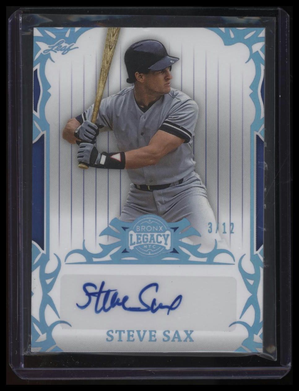 2023 Leaf #ba-ss1 Steve Sax Auto #/12 Bronx Legacy