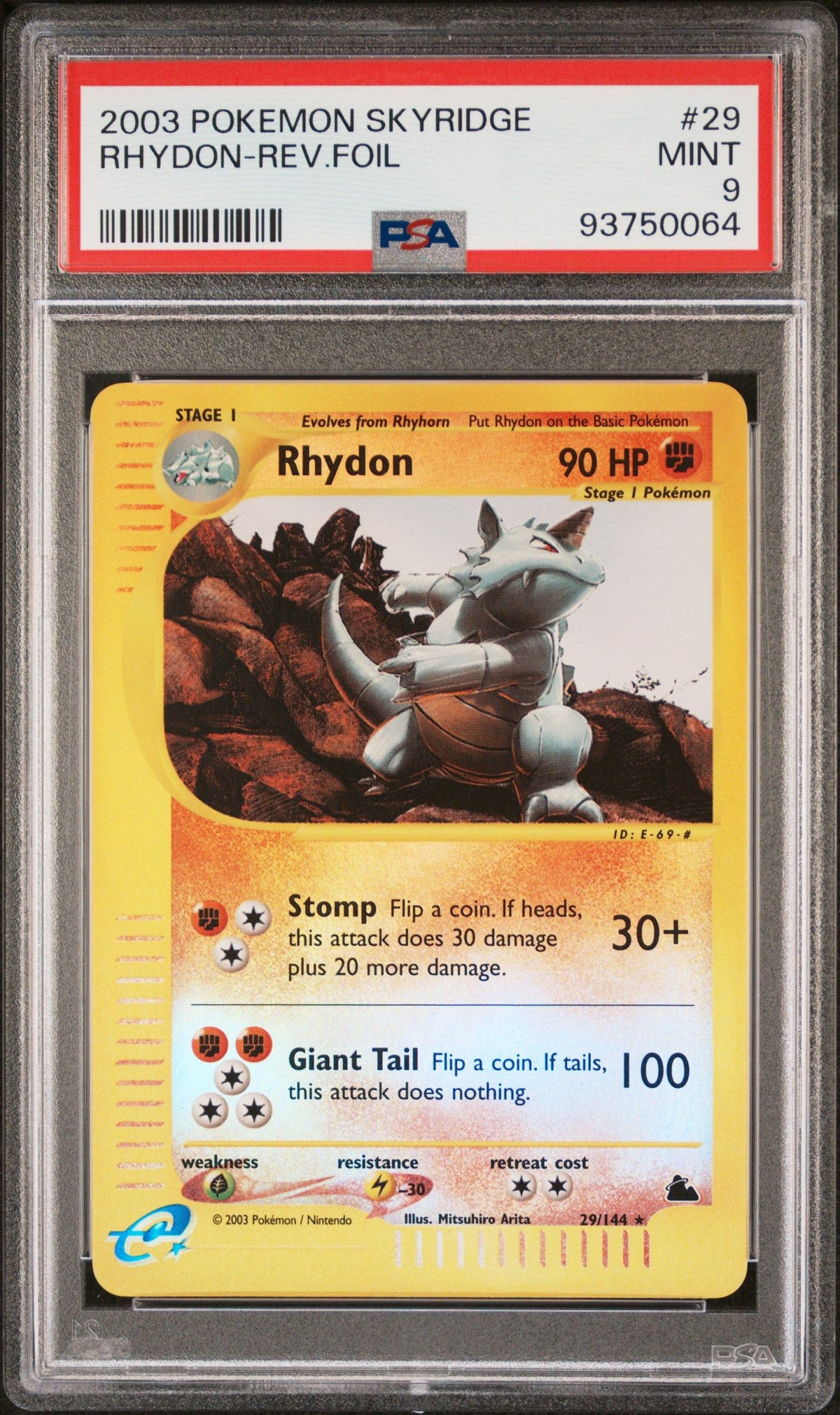 2003 Pokemon Skyridge Rhydon-Rev.Foil PSA 9