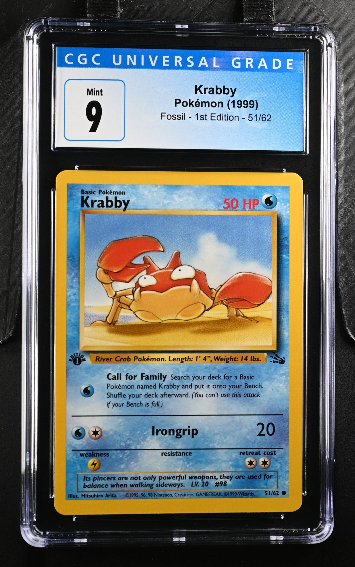 1999 Fossil - 1st Edition Krabby CGC 9