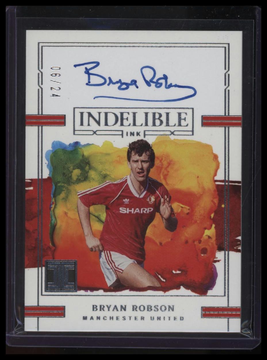 2022-23 Panini Impeccable Premier League Bryan Robson Indelible Ink #/24