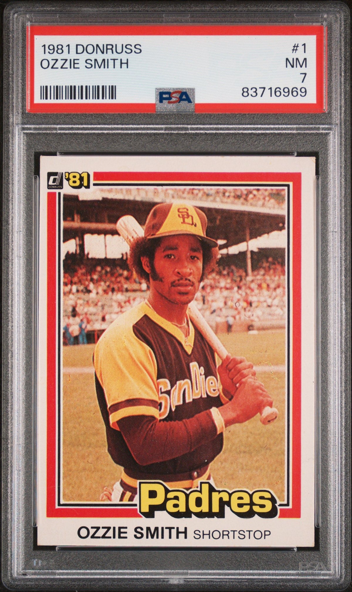 1981 Donruss Ozzie Smith PSA 7