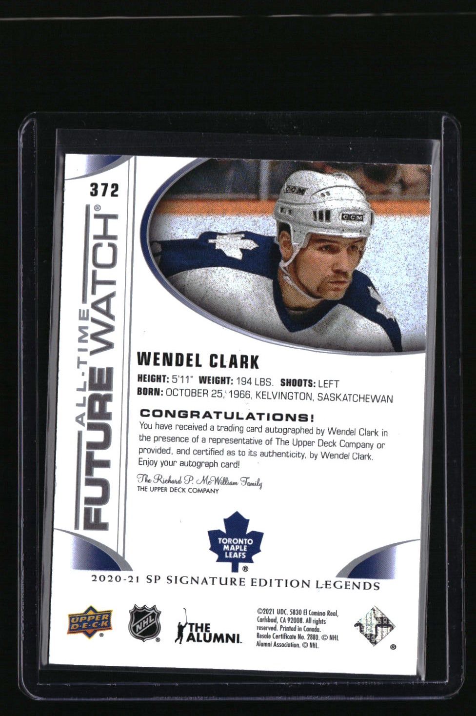 2020-21 SP Signature Edition Legends Wendel Clark #/199