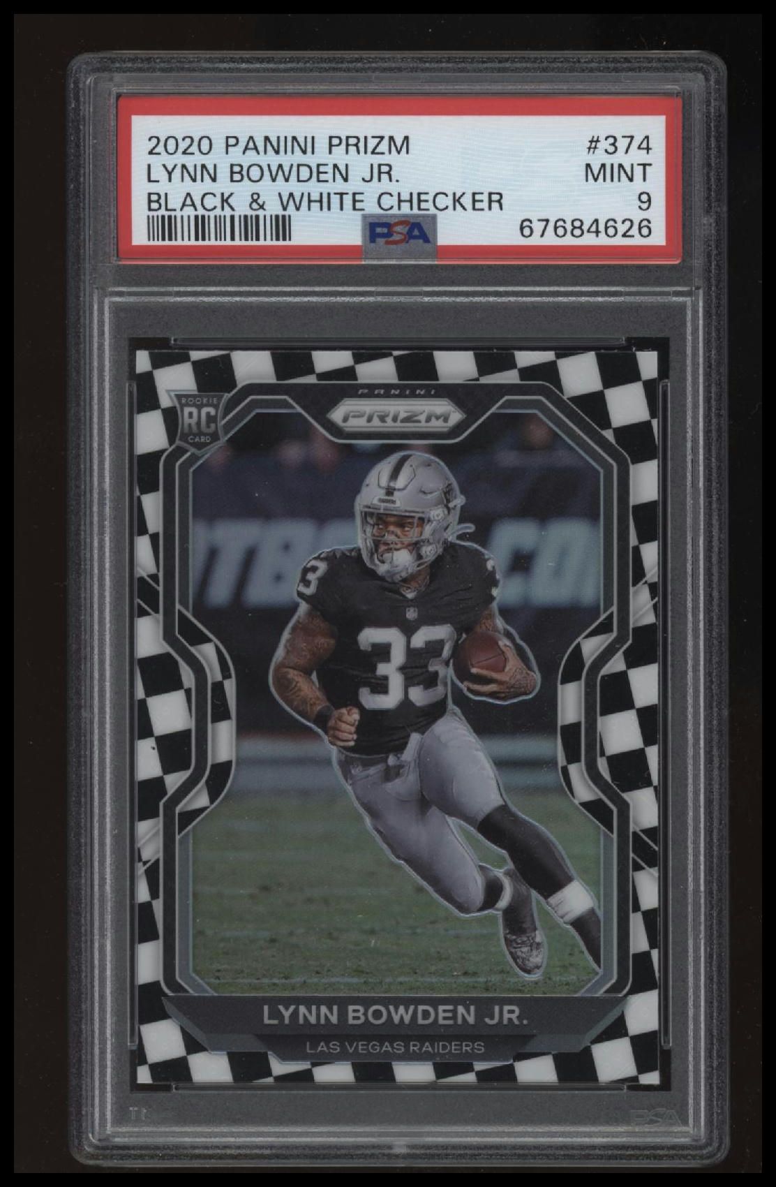 2020 Panini Prizm #374 Lynn Bowden Jr. Black &amp; White Checker PSA 9