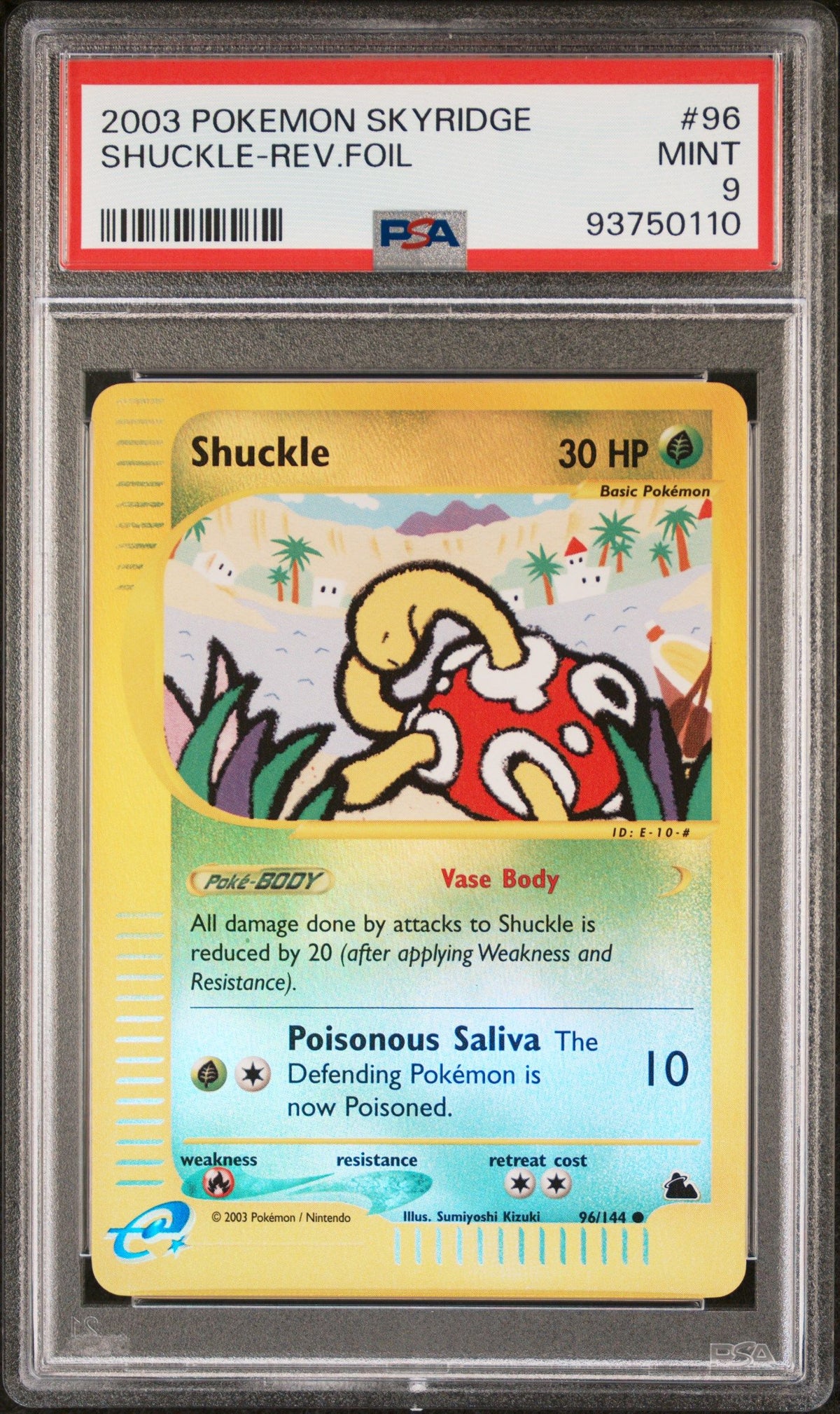 2003 Pokemon Skyridge Shuckle-Rev.Foil PSA 9