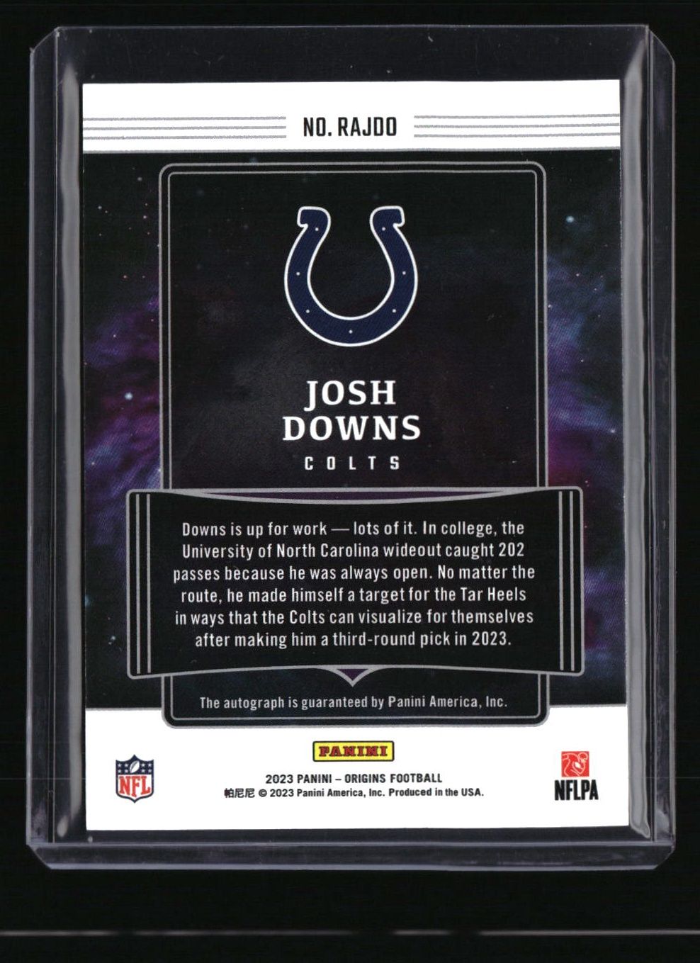 2023 Panini Origins Josh Downs Rookie Autographs