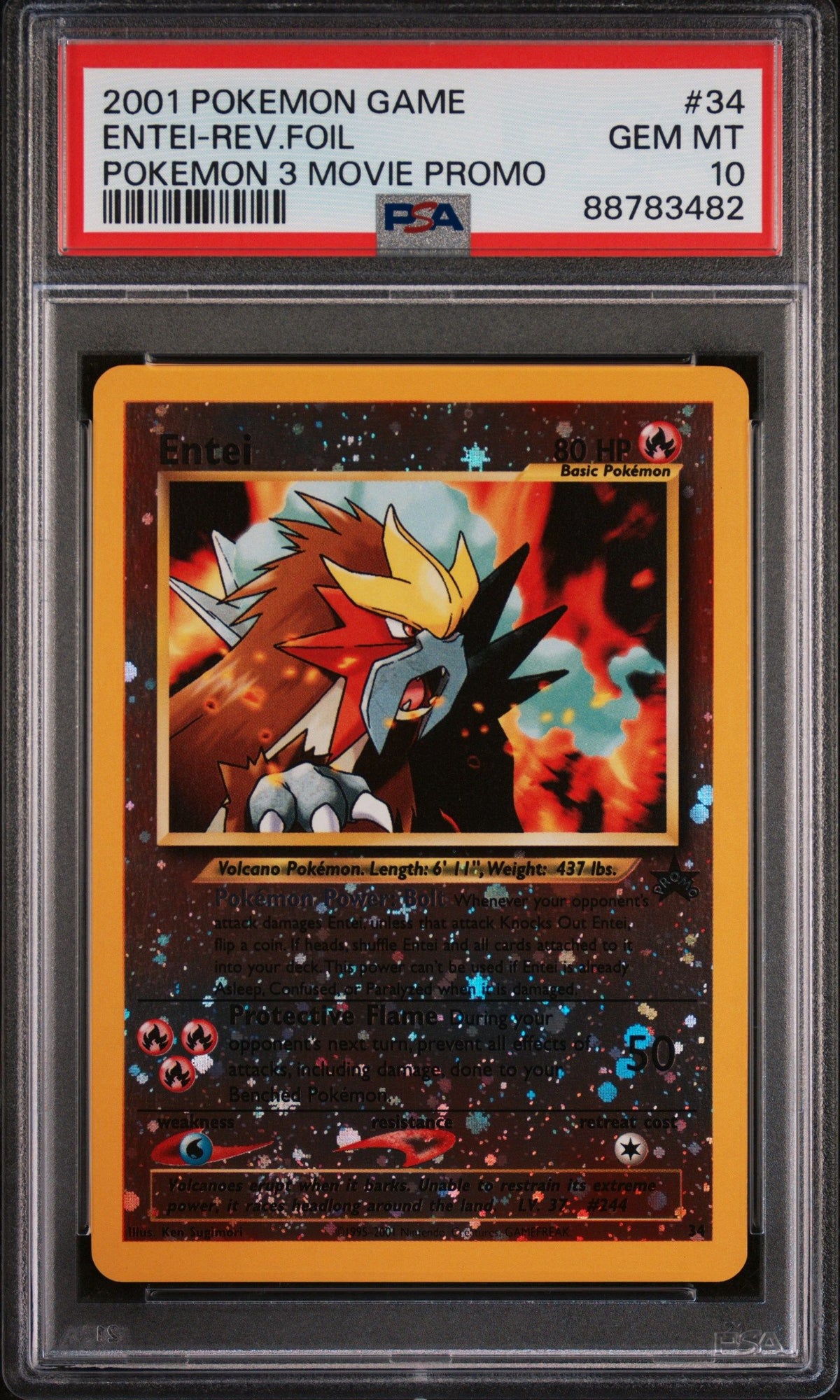 2001 Pokemon Game Movie Entei-Rev.Foil PSA 10 88783482