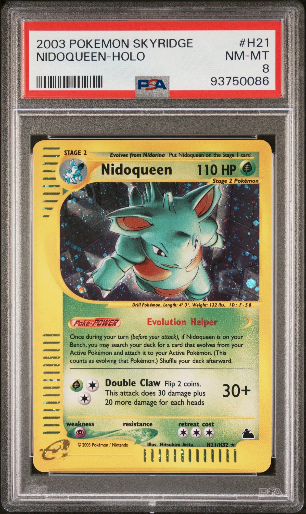 2003 Pokemon Skyridge Nidoqueen-Holo PSA 8