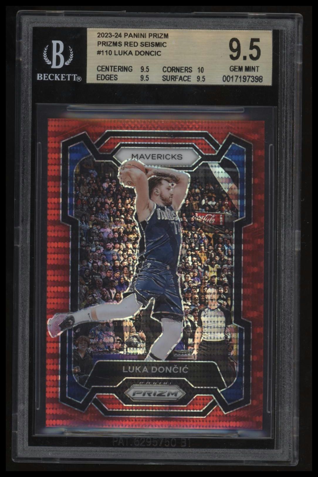 2023-24 Panini Prizm Prizms Red Seismic Luka Doncic BGS 9.5