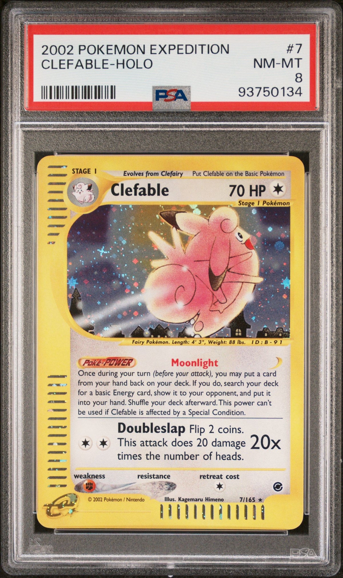 2002 Pokemon Expedition Clefable-Holo PSA 8