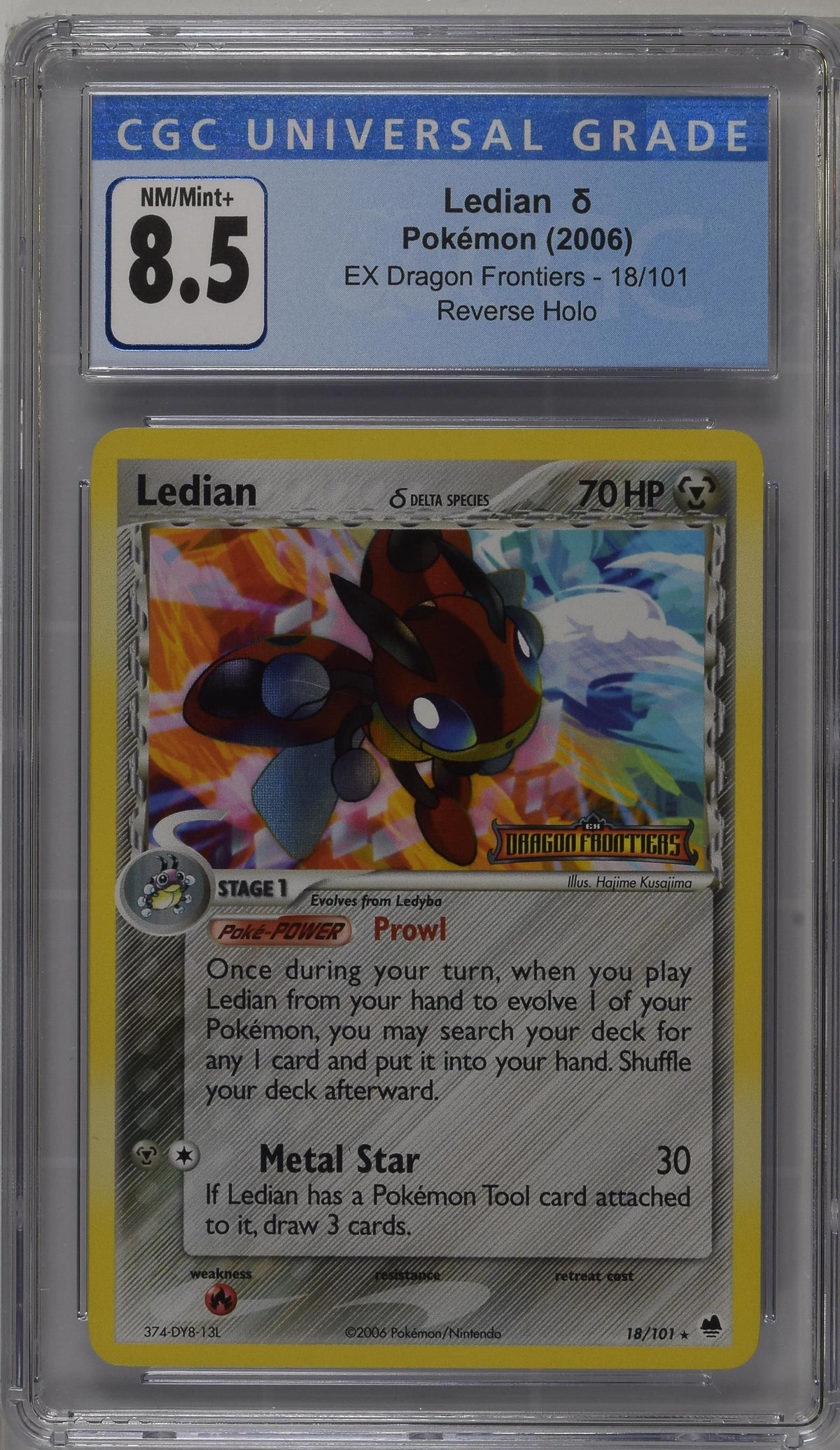 2006 EX Dragon Frontiers Ledian δ CGC 8.5