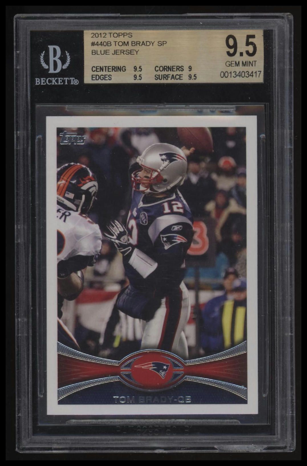 2012 Topps Tom Brady blue SP BGS 9.5