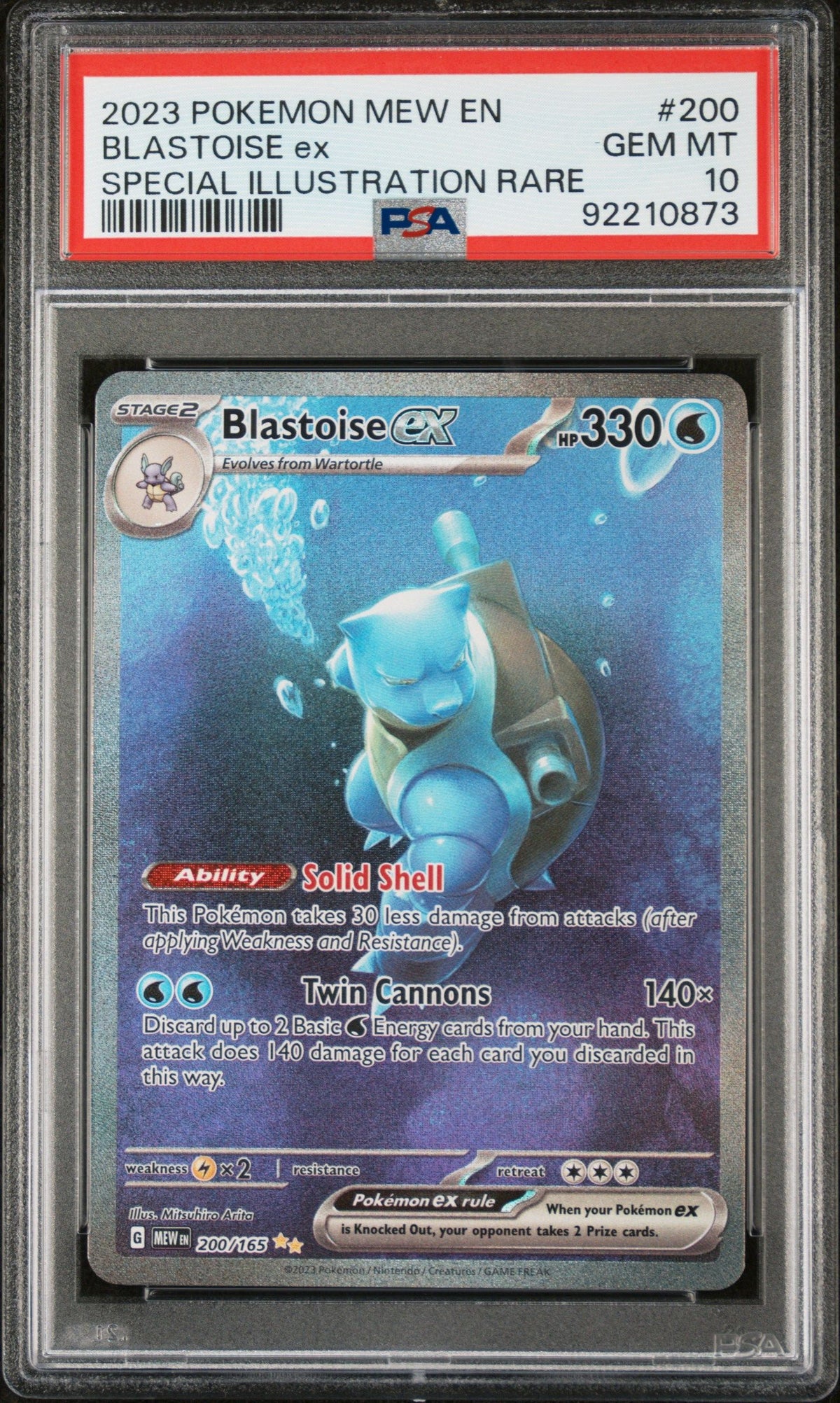 2023 Pokemon Mew En-151 Blastoise Ex Special Illustration Rare PSA 10