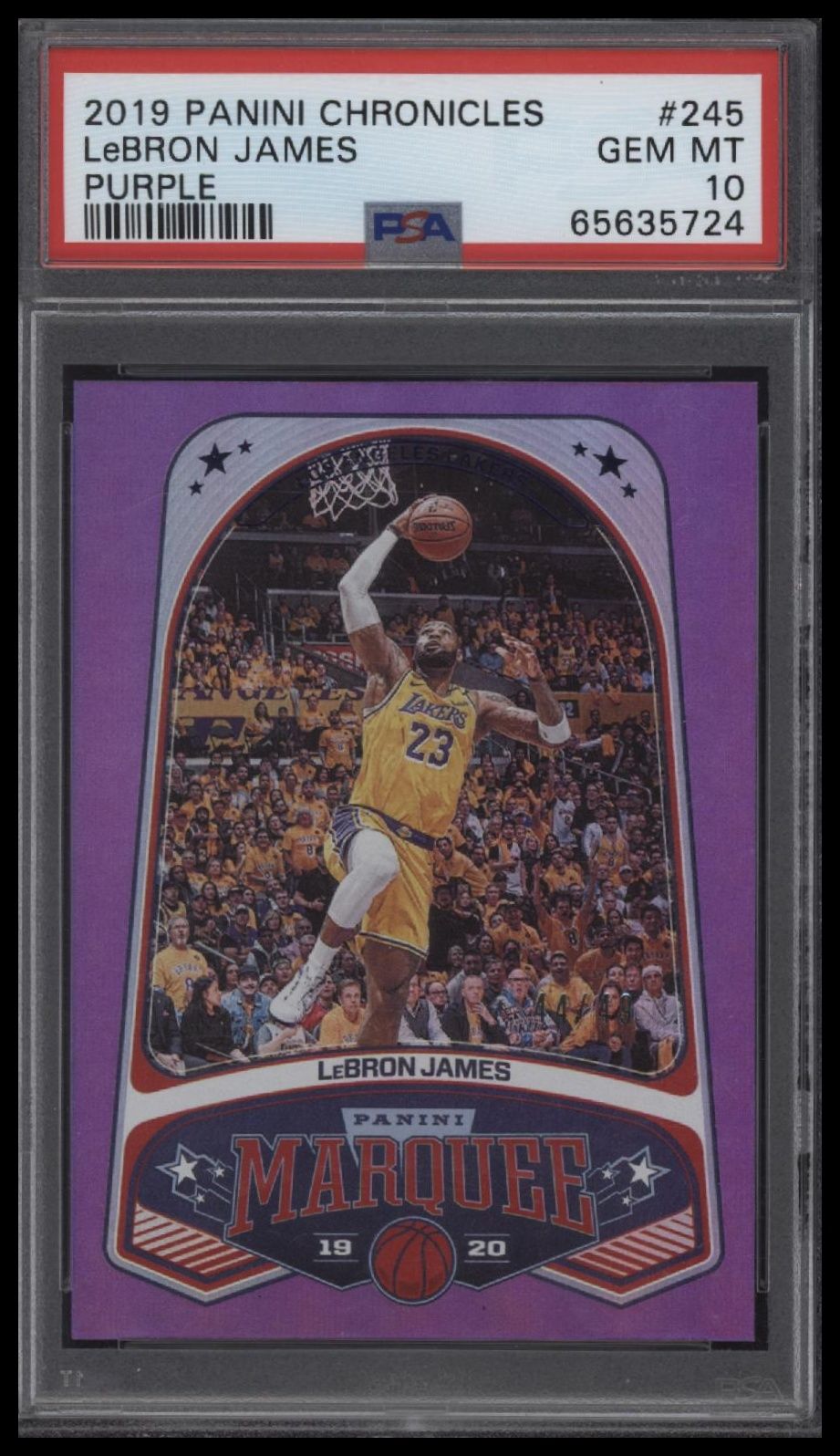 2019 Panini Chronicles #245 Lebron James Purple PSA 10