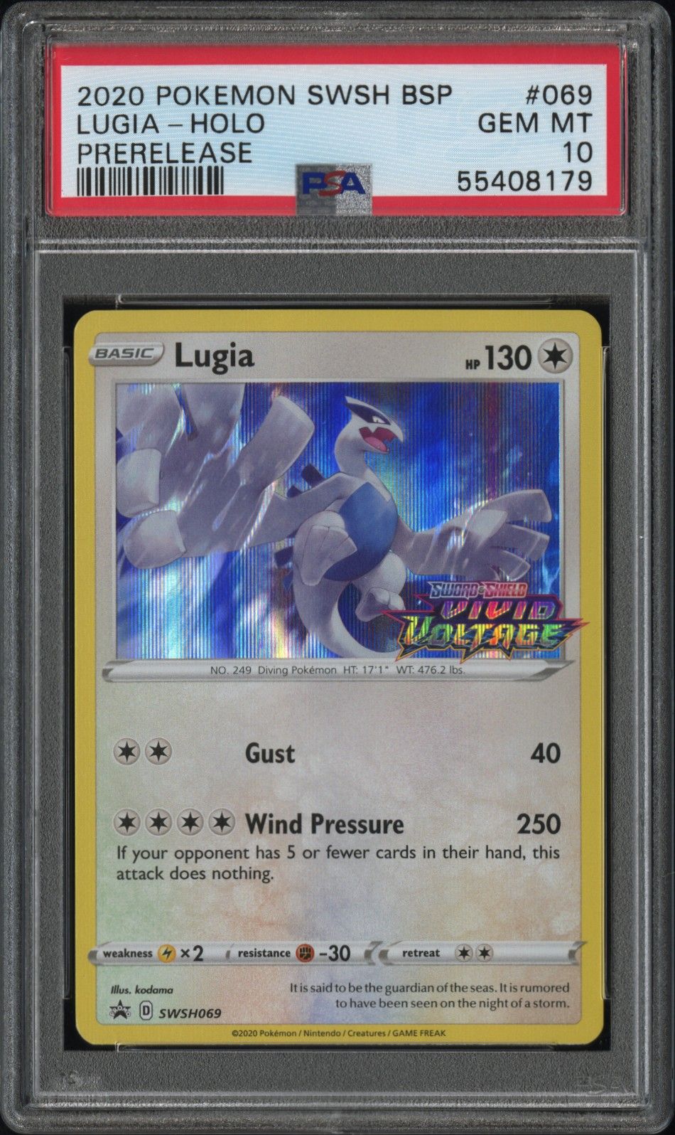 2020 Pokemon Swsh Black Star Promo Lugia-Holo Prerelease PSA 10