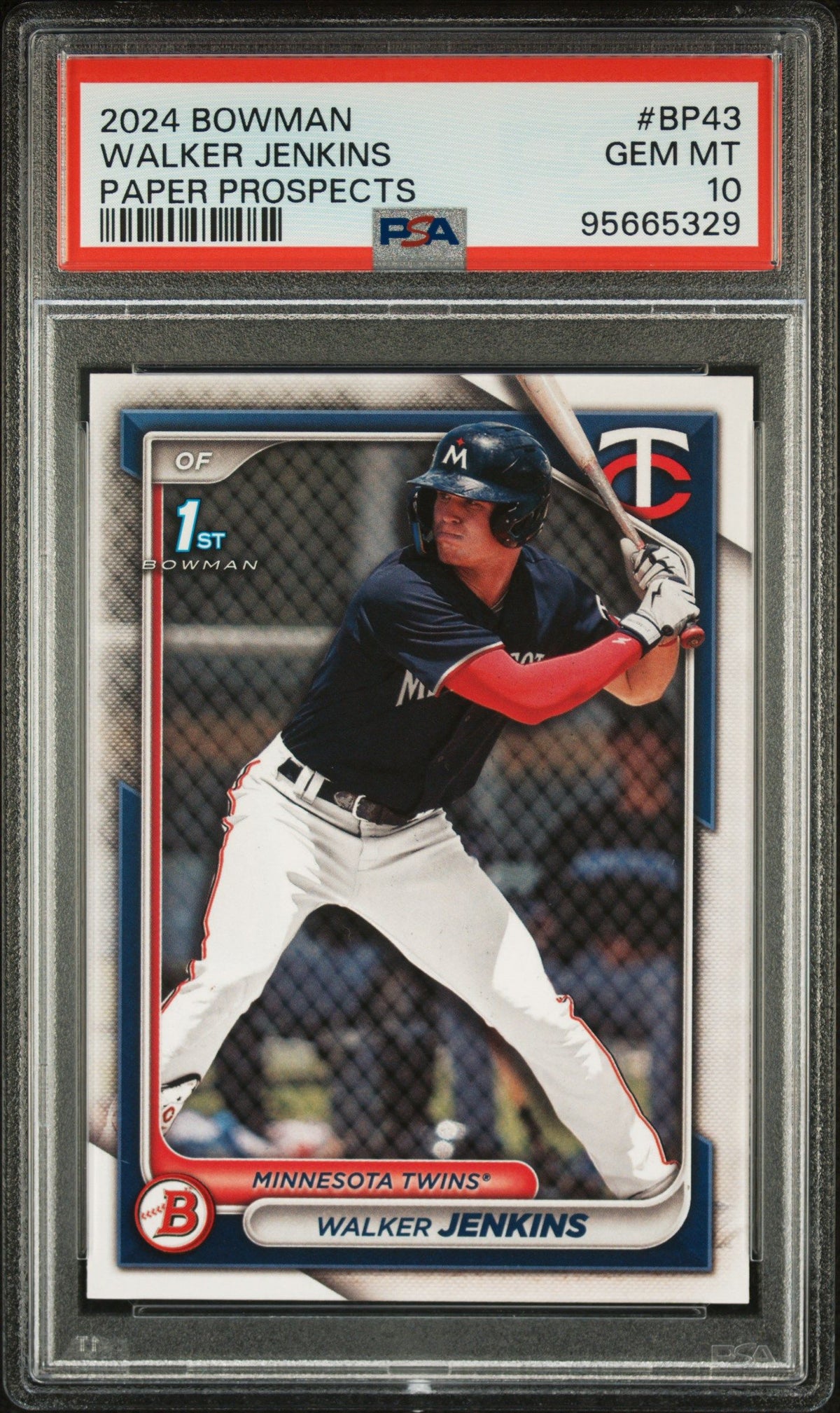 2024 Bowman Paper Prospects #BP43 Walker Jenkins PSA 10