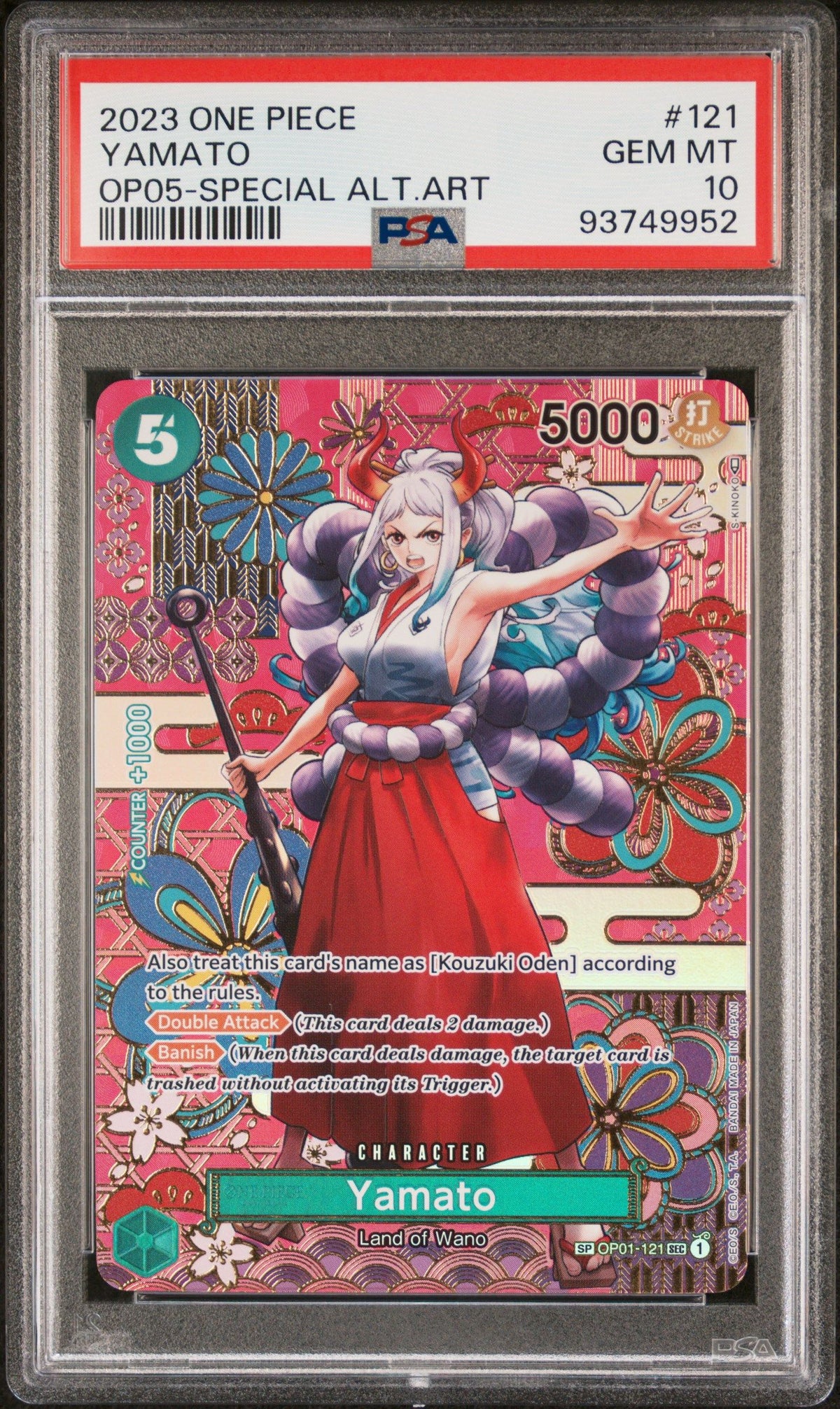 2023 One Piece Awakening Of The New Era Yamato Op05-Special Alt.Art PSA 10