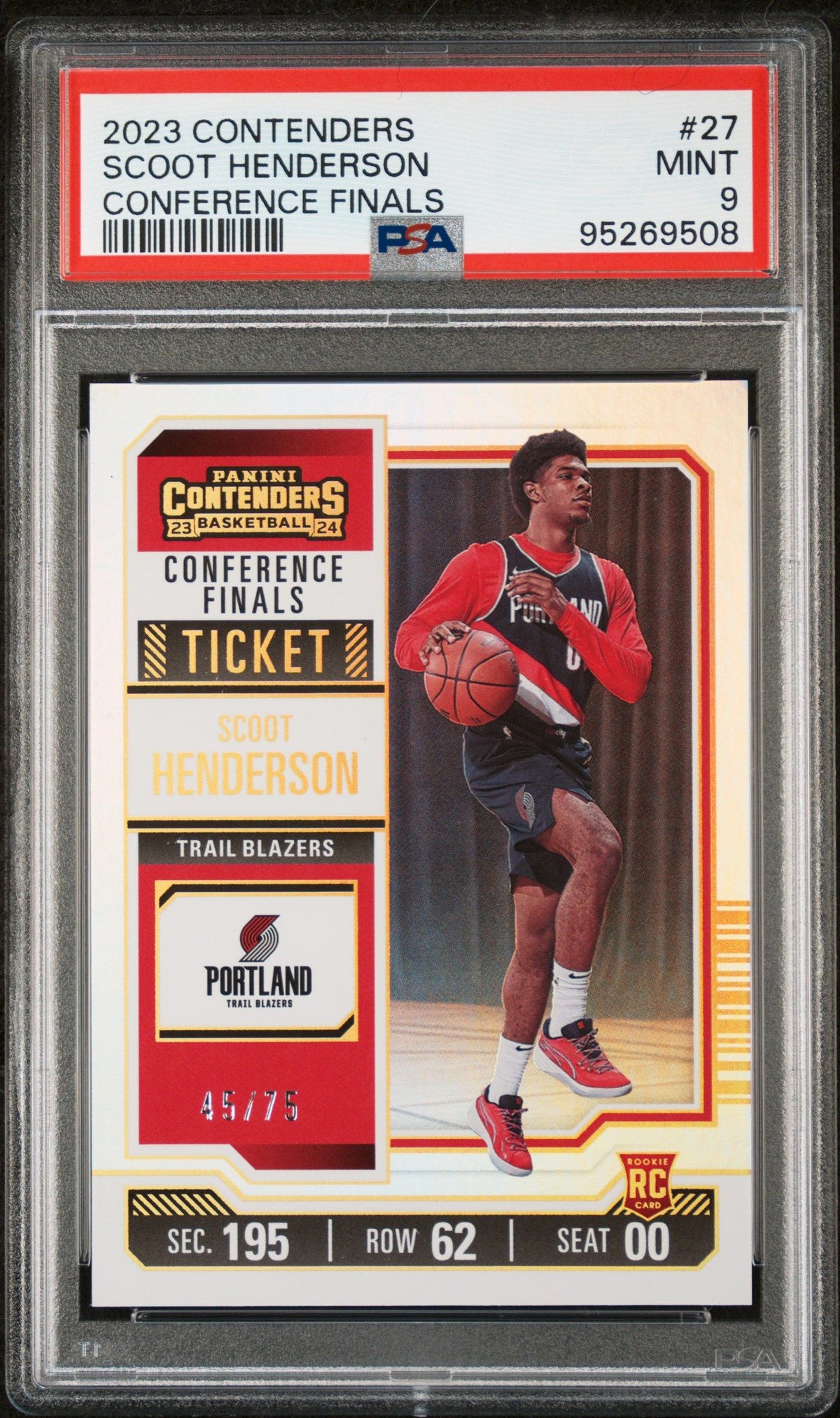 2023 Panini Contenders Scoot Henderson Conference Finals PSA 9