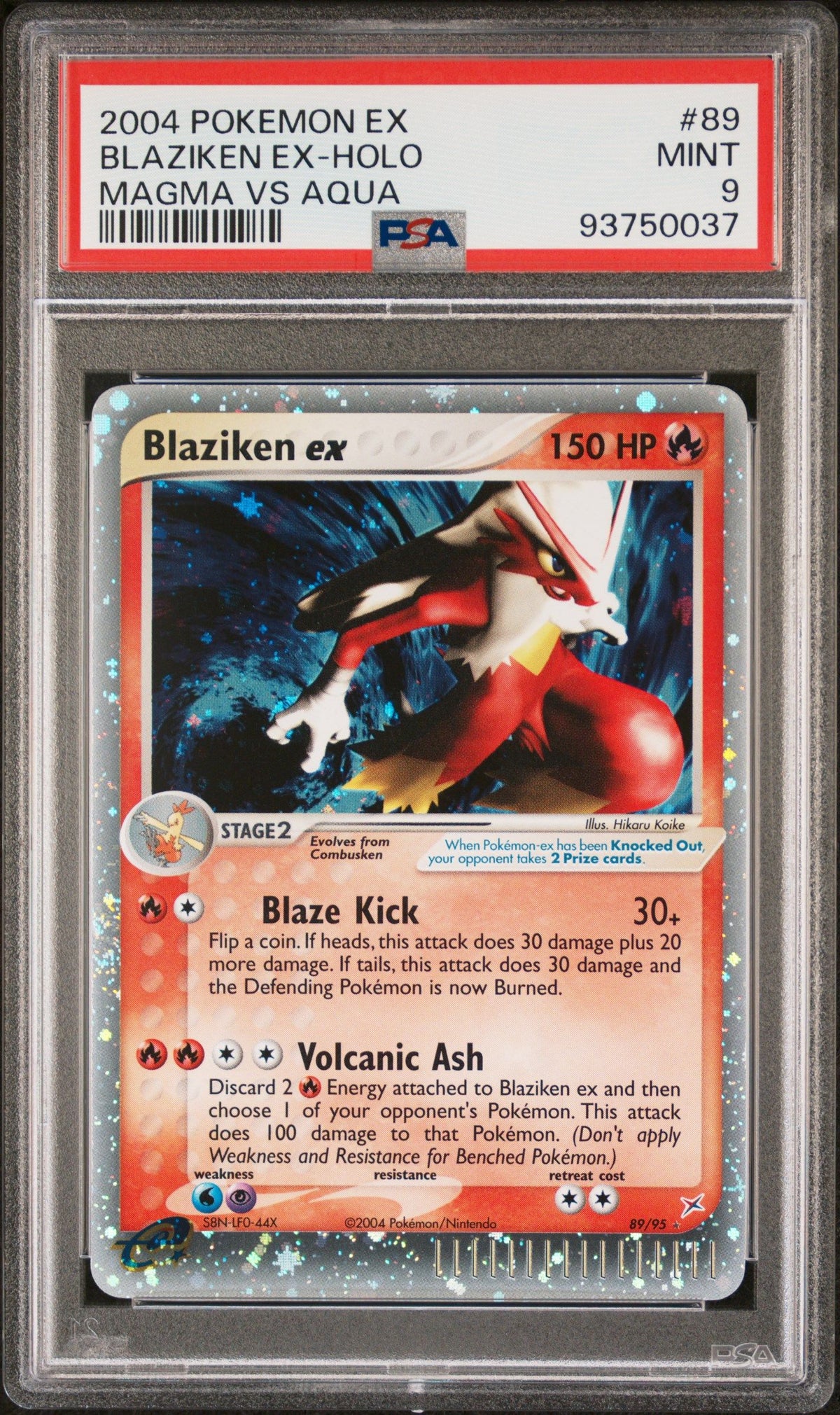 2004 Pokemon Ex Team Magma Vs Team Aqua Blaziken Ex-Holo PSA 9