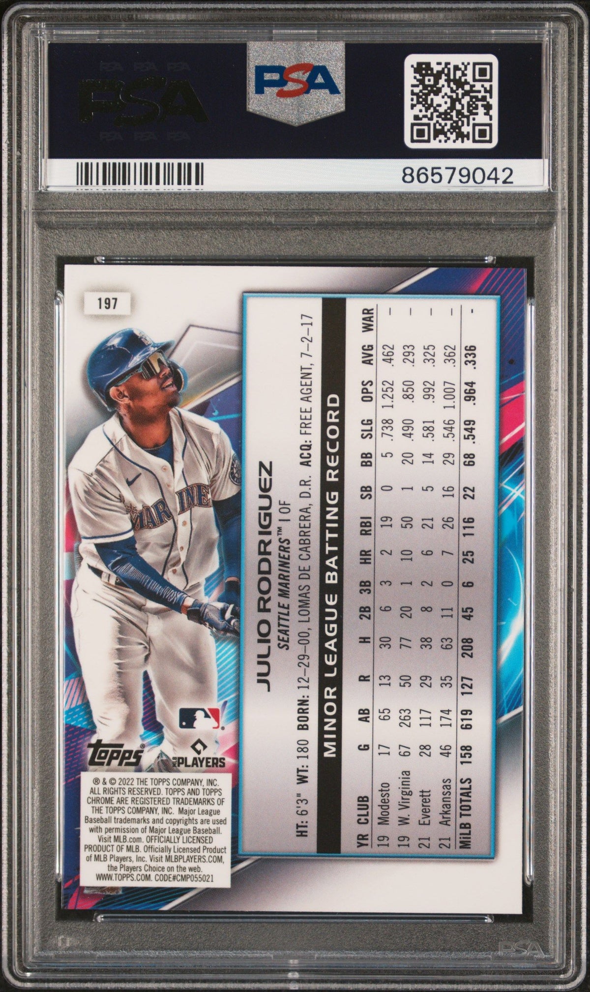 2022 Topps Cosmic Chrome Julio Rodriguez PSA 10