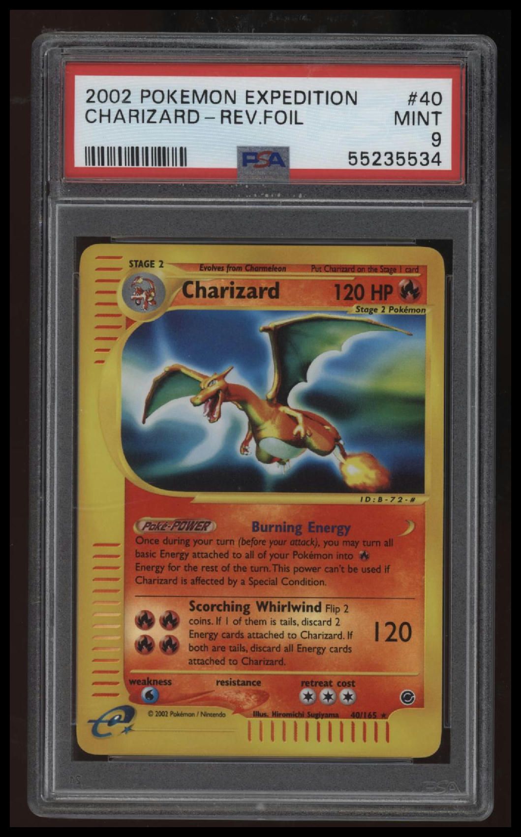 2002 Pokemon Expedition Charizard-Rev.Foil PSA 9