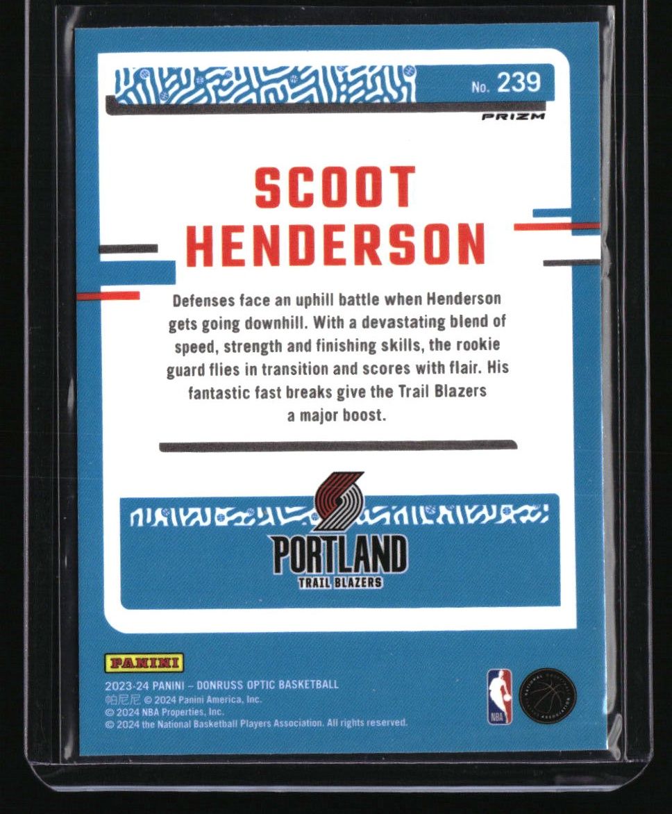 2023-24 Donruss Optic Scoot Henderson Checkerboard