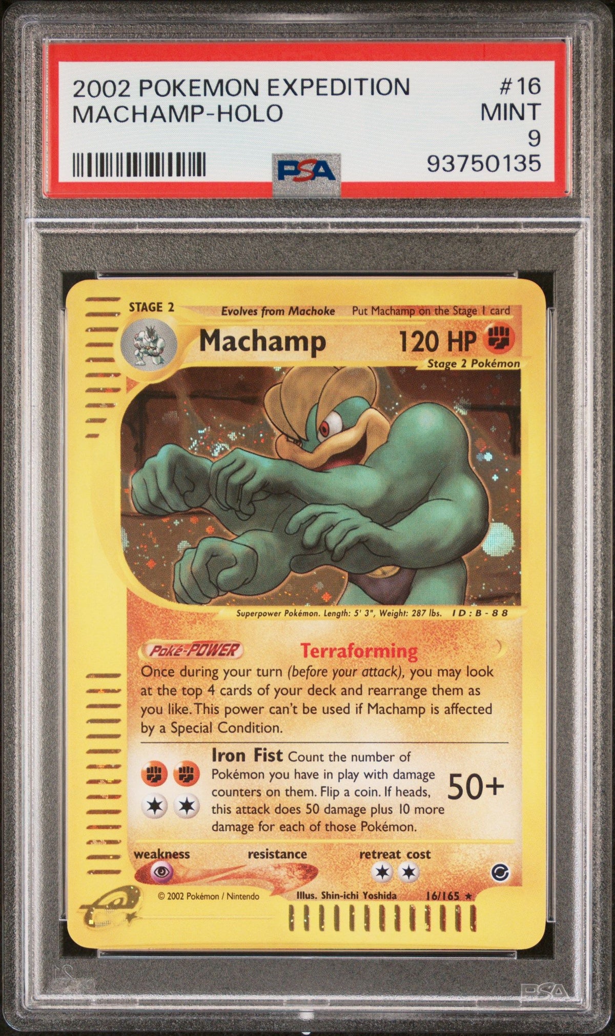 2002 Pokemon Expedition Machamp-Holo PSA 9