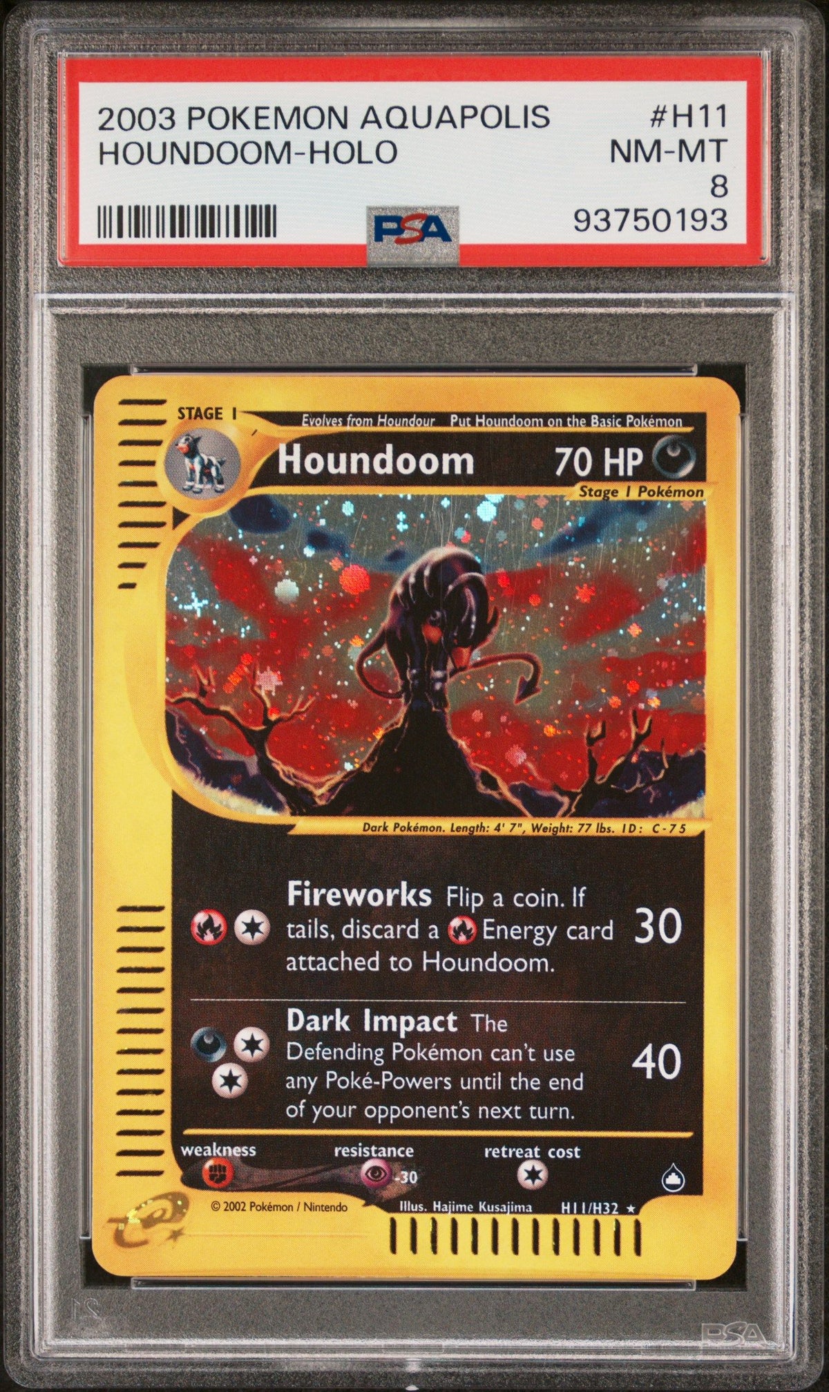 2003 Pokemon Aquapolis Houndoom-Holo PSA 8