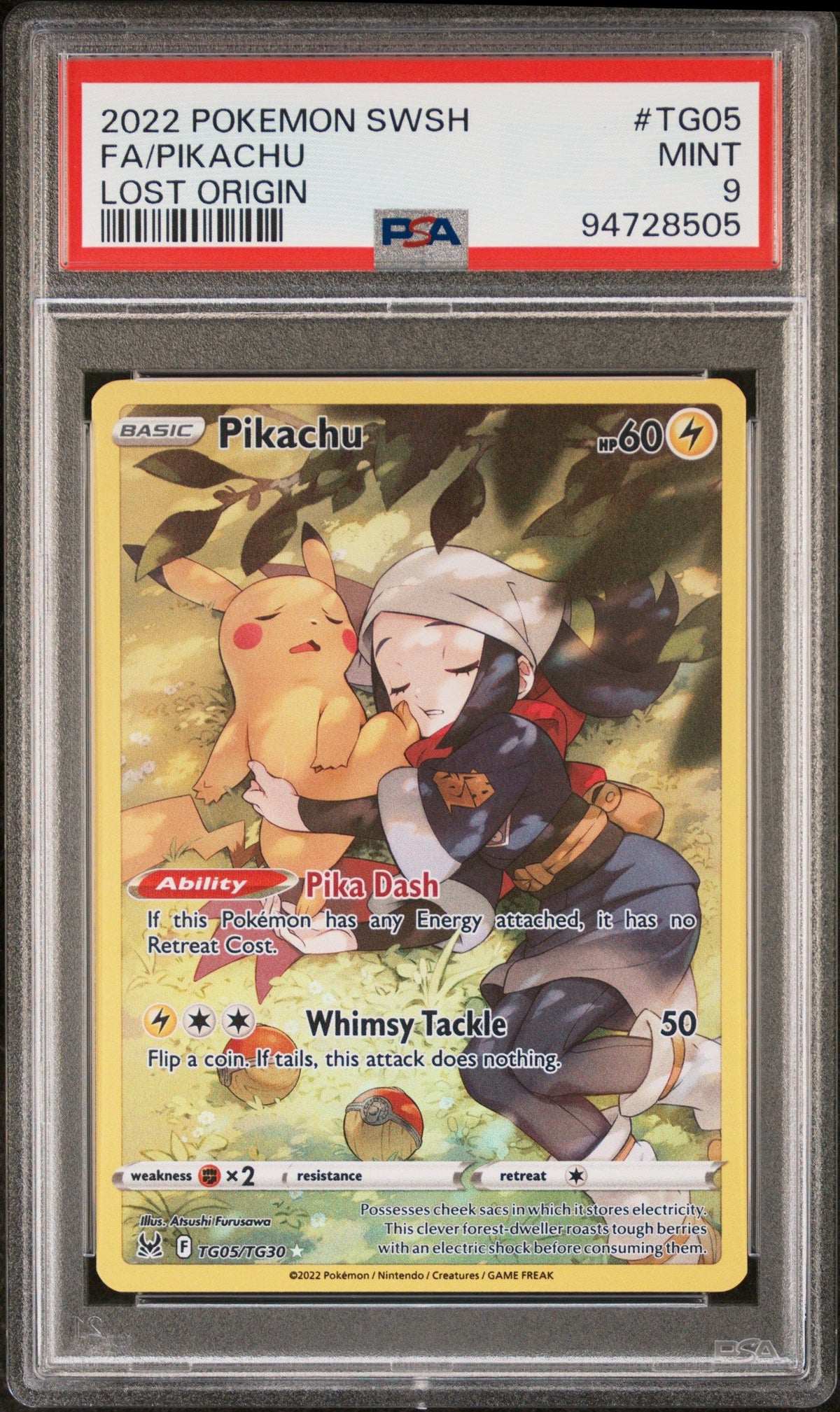 2022 Pokemon Sword &amp; Shield Lost Origin Fa/Pikachu Lost Origin PSA 9