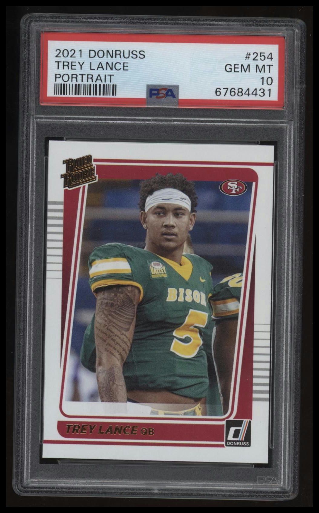 2021 Panini Donruss Trey Lance Portrait PSA 10